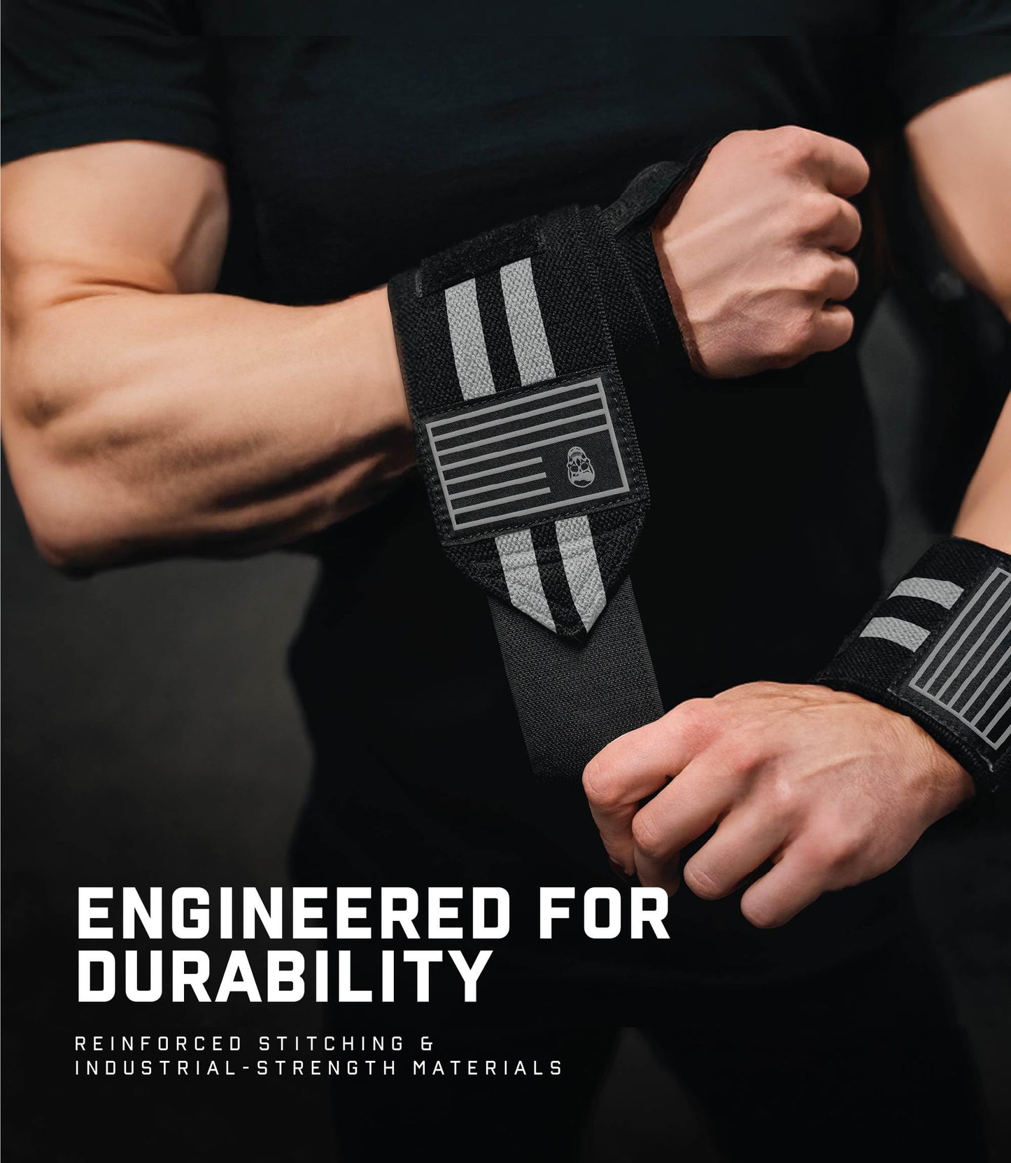 Gymreapers Weightlifting Wrist Wraps (Competition Grade) 18" Professional Quality Wrist Support with Heavy Duty Thumb Loop - Strength Training, Bodybuilding