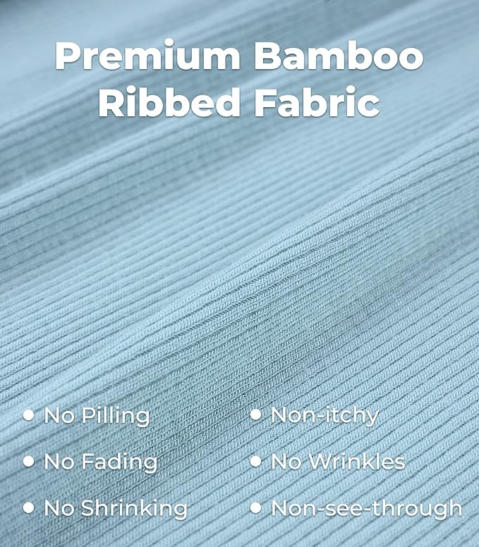 NACHILA Pajamas for Women-Viscose from Bamboo, Ribbed Racerback Tank Top Sexy Split Shorts Pajama Sets Cooling Sleep Cami Pjs