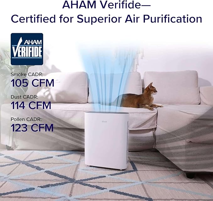 LEVOIT Air Purifier for Home Bedroom, Quiet Cleaner with Washable Pre-Filter for Allergies, Smoke, Dust, Pollen, AHAM VERIFIDE, Odor Eliminators for Large Room, Pet Hair Remover, Vital 100, White