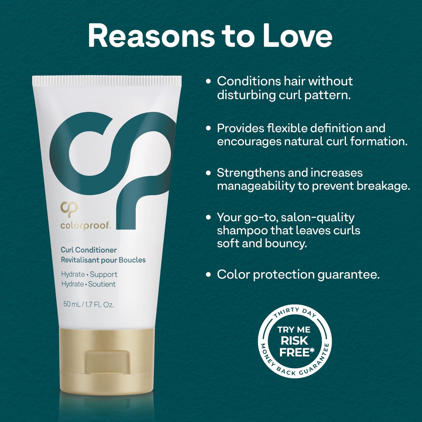 Colorproof Curl Conditioner for Women 1.7 Fl. Oz. Sulfate Free Conditioner for Curly Hair that Nourishes, Smooths, and Strengthe