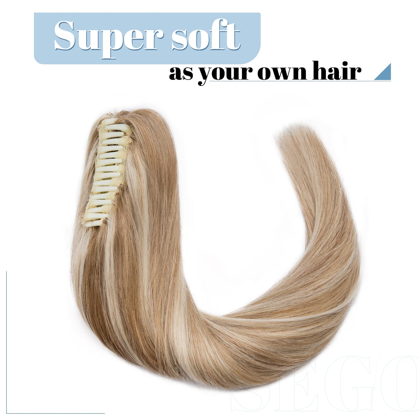 SEGO Claw Clip Ponytail Extension Human Hair 20 120g Clip in Ponytail Hair Extensions Real Human Hair Pony Tails Hair Extensions
