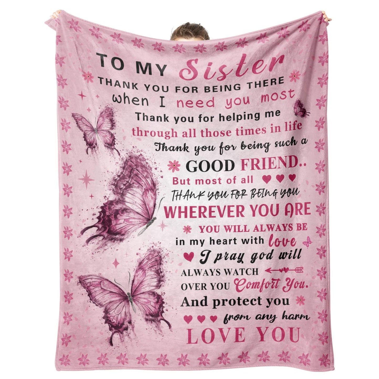 Sister Birthday Gifts, Gifts for Sister Idea, Sisters Gifts from Sis, Best Soft Sis Throw Blanket 60" x 50"