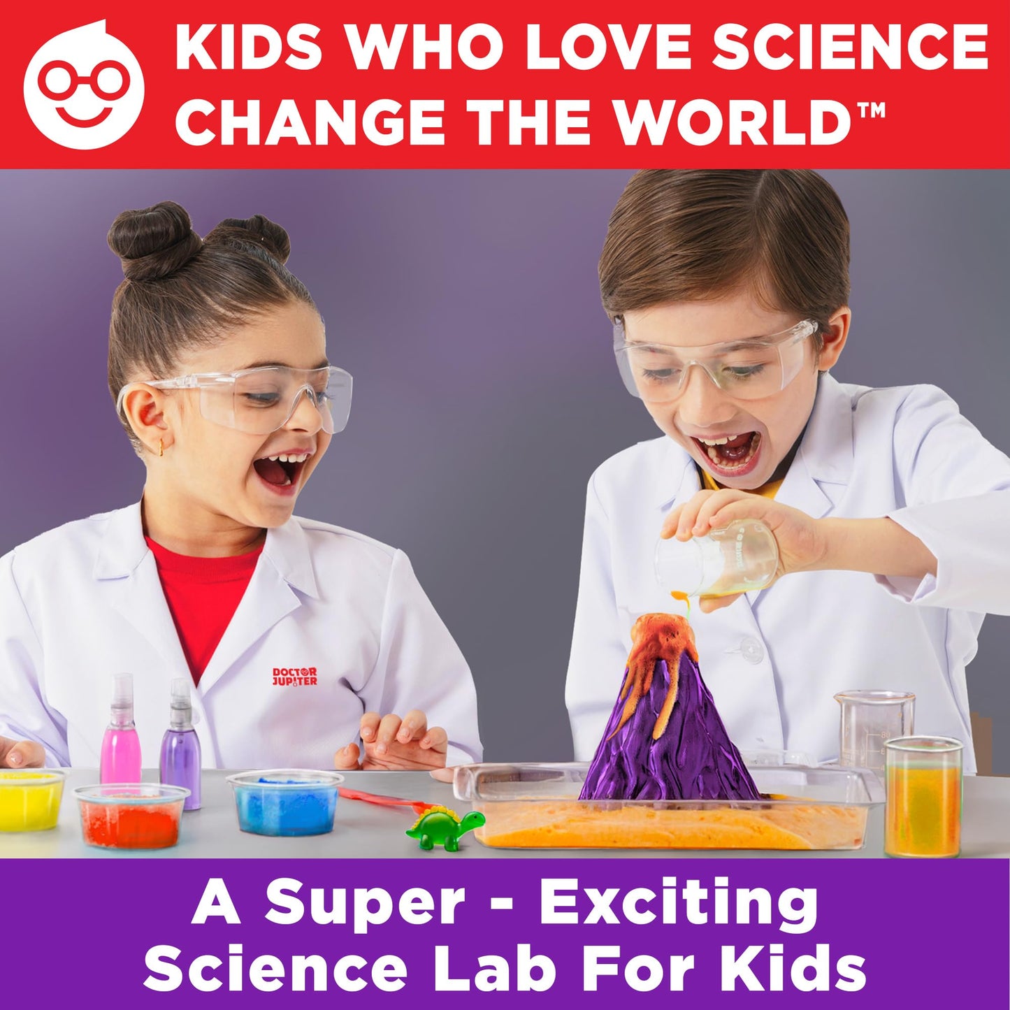 Doctor Jupiter My First Science Kit, Chemistry Set for Kids Ages 4-5-6-7-8 | Birthday Gift Ideas for 4+ Year Old Boys & Girls | Toy Stem Kit with 50+ Experiments | Learning & Educational Projects