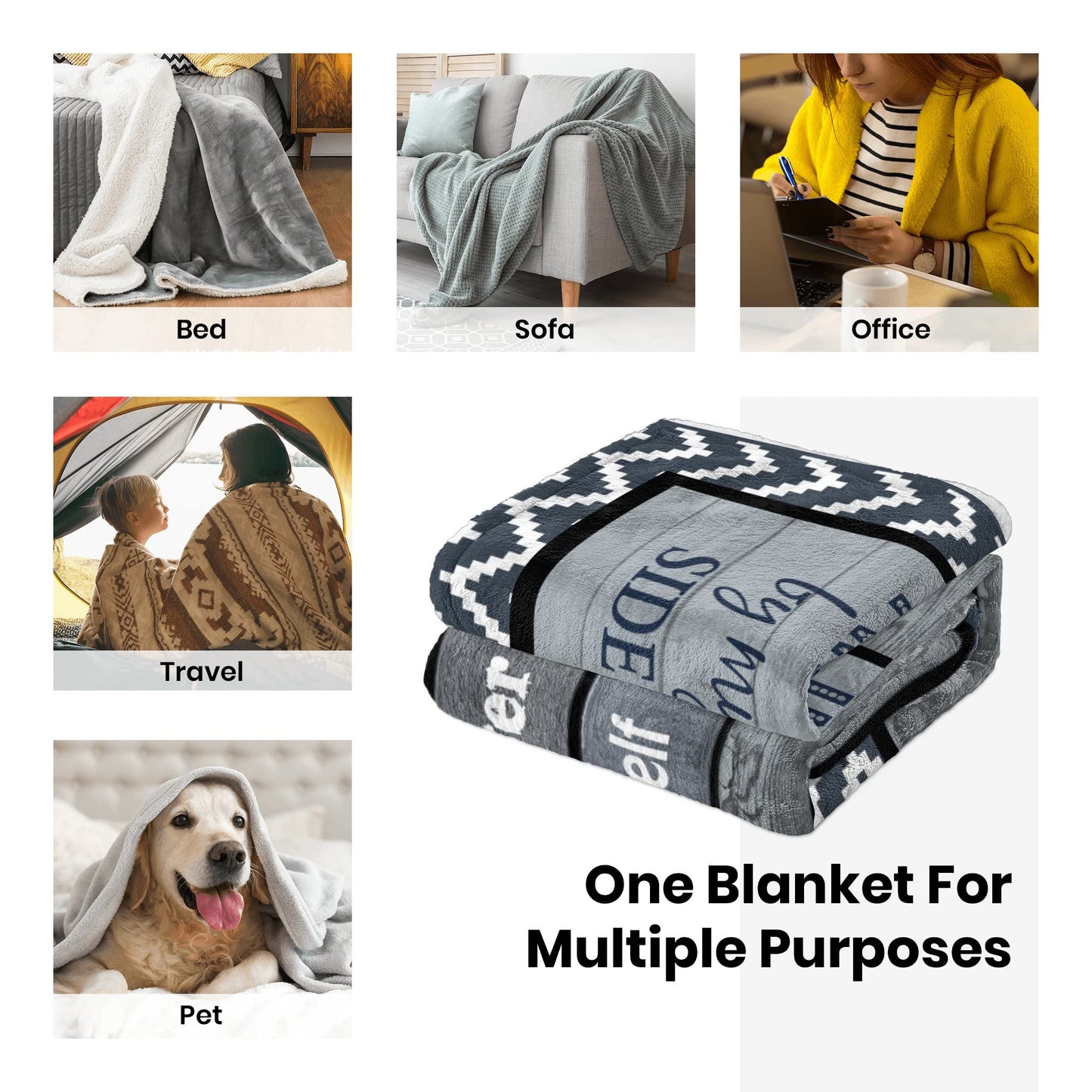 Mubpean Gifts for Husband Blanket 60"x50", Husband Gifts, Hubby Birthday Gift, Anniversary Wedding Present for Him from Wife, Unique I Love You My Man Throw Blankets