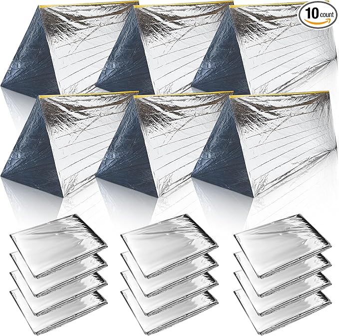 Woanger 4/10/20 Pcs Emergency Tent for Homeless Survival Tents Bulk 2 Person Tube Camping Tents 8 ft x 3 ft Shelter Surviv...