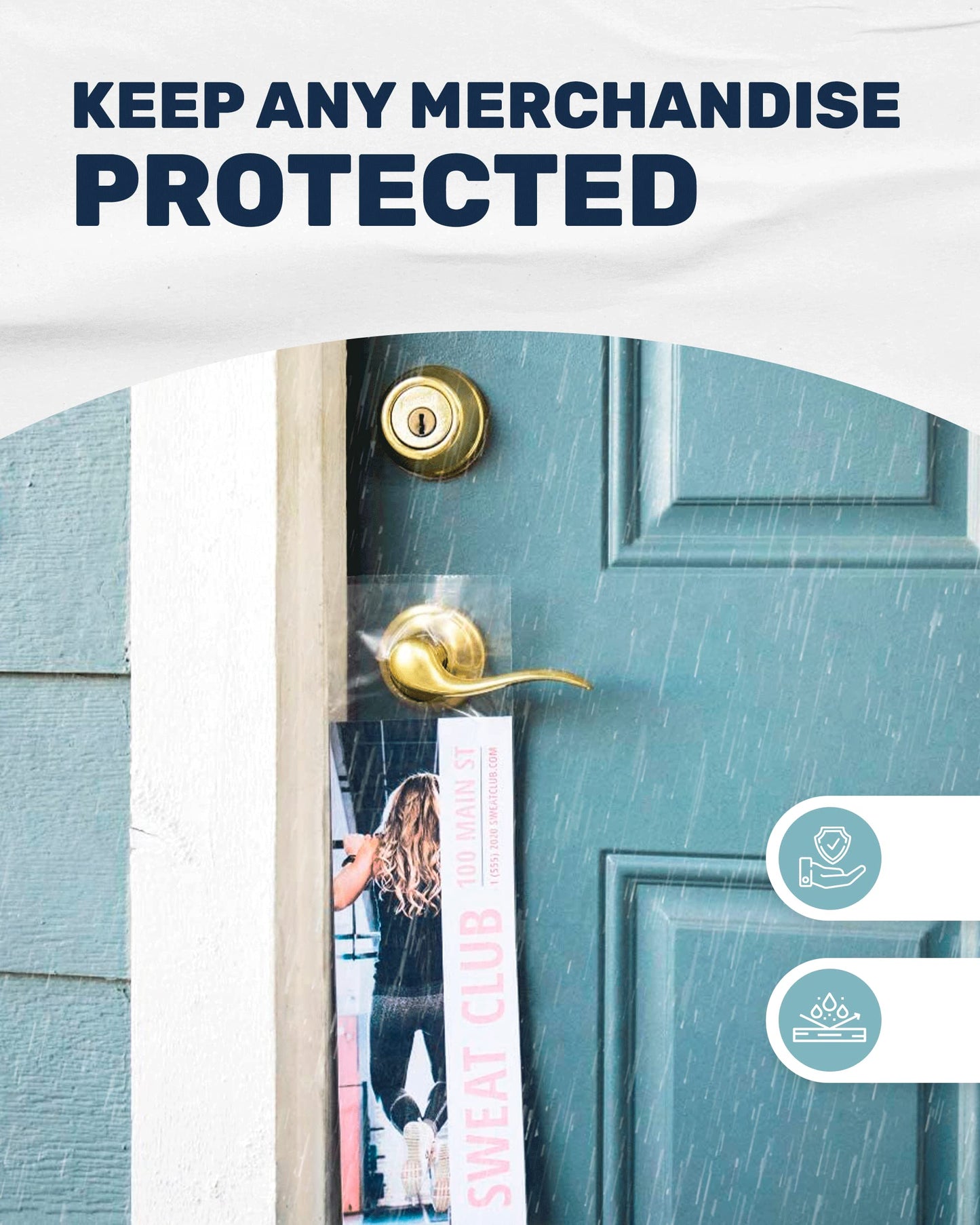 TidyFriend Plastic Door Hanger Bags 6” x 12” (100 Pack), Clear Door Hanger Bags Protects Flyers, Brochures, Notices, Printed Materials - Waterproof and Secure Door Knob Hanger Bag for Outdoor Use