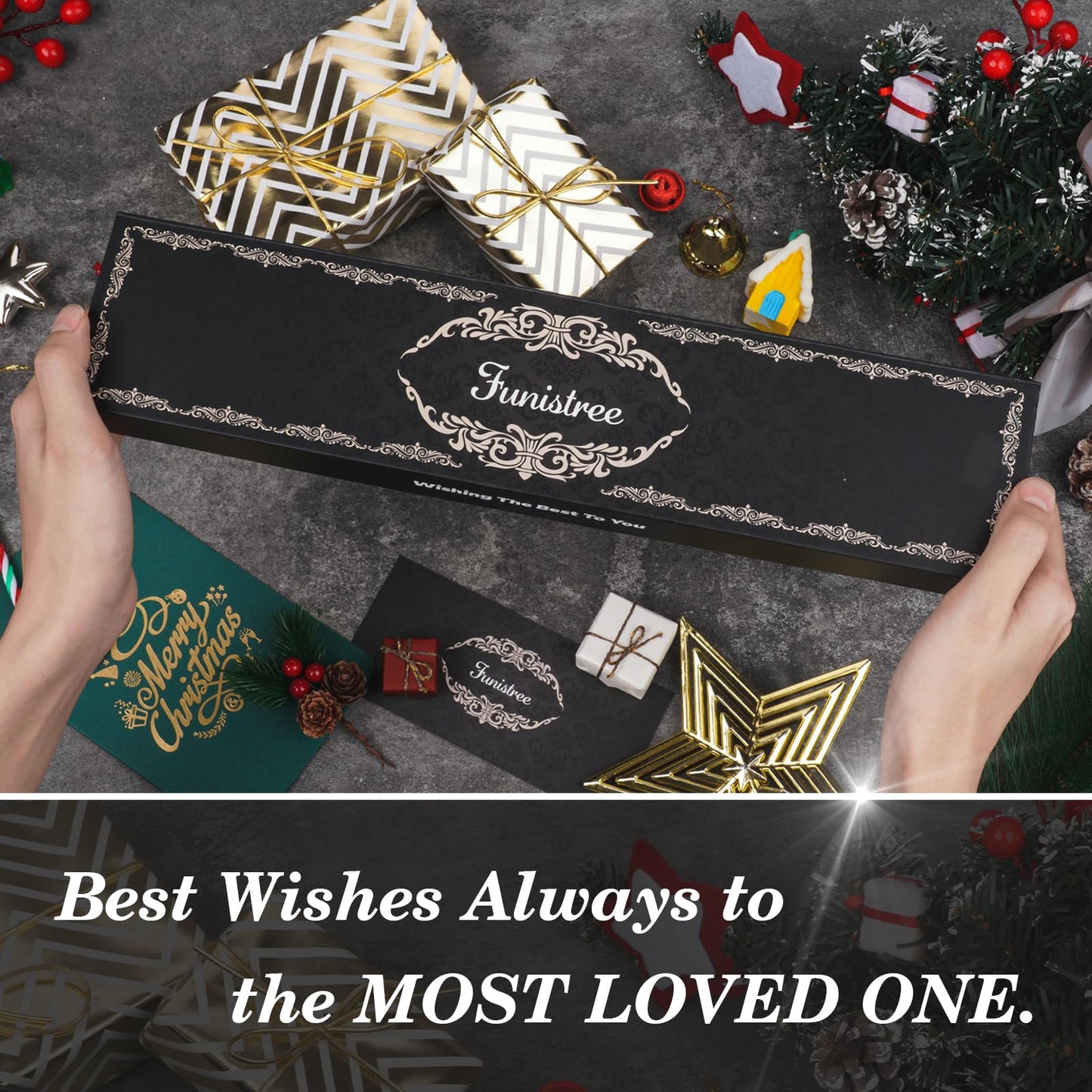 Funistree Gifts for Brother Men Christmas, Kitchen Cooking Knife Brother Gifts for Birthday, 8 inch Professional German High Carbon Stainless Steel Chef Knife, Brother Gifts Xmas Stocking Stuffers