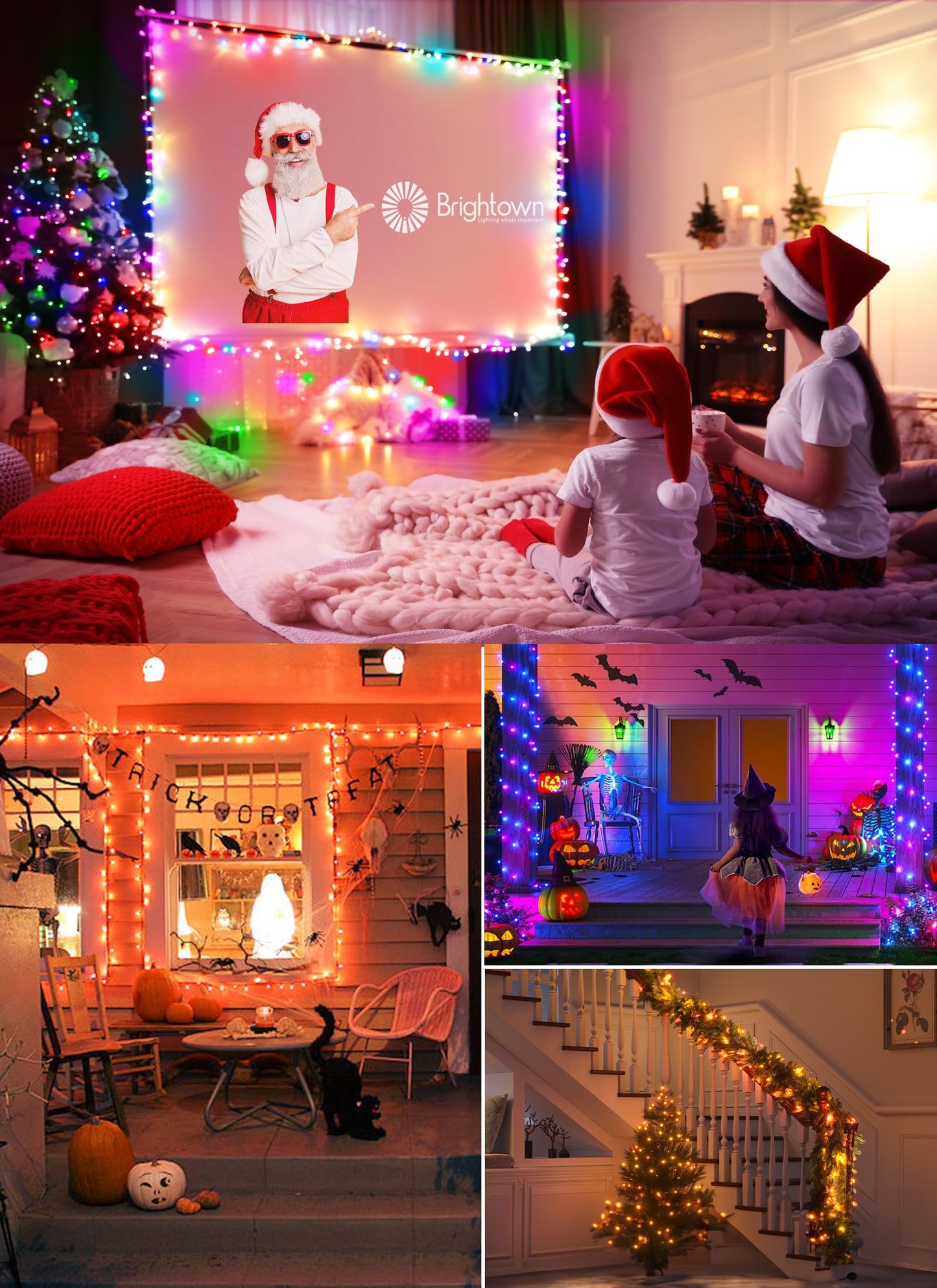 Brightown Fairy Lights Color Changing - 22 Color 66FT 200 LED Plug in String Lights with Remote, Halloween String Lights Indoor with 12 Modes, Christmas Fairy Lights for Bedroom Classroom