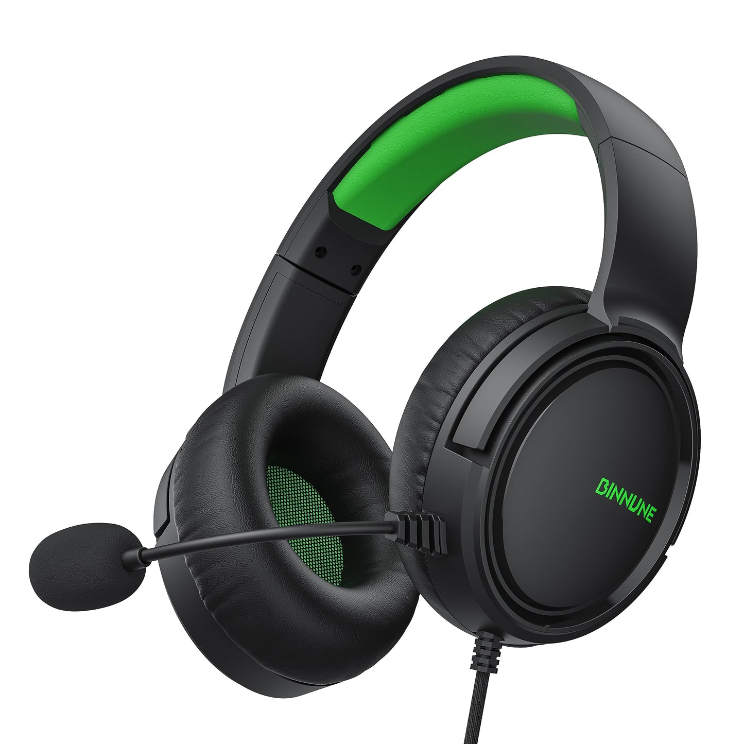 BINNUNE Gaming Headset with Mic for Xbox Series X|S Xbox 1 PS4 PS5 PC NS, Wired Audifonos Gamer Headphones with Microphone for X