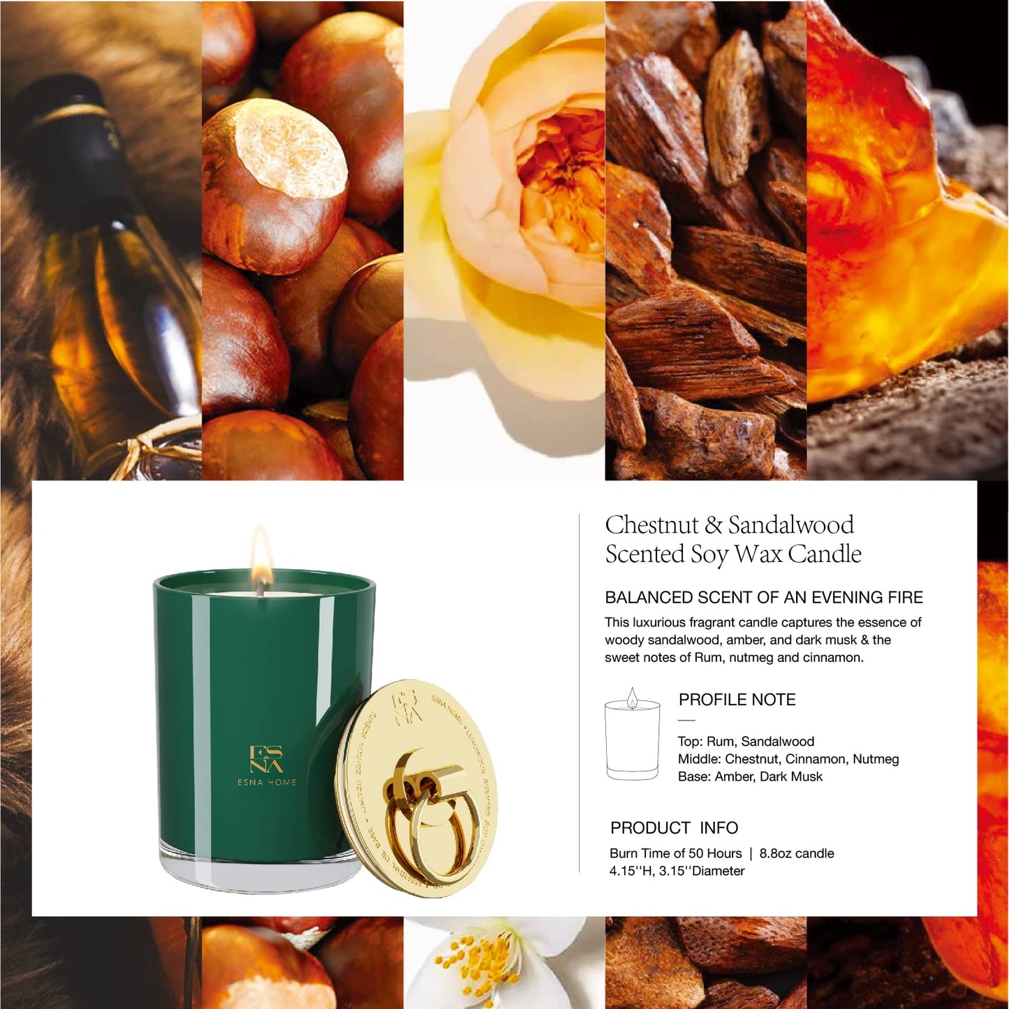 Luxury Christmas Scented Candles | Aromatherapy Natural Soy 8.8oz | 50 Hours Long Burning | Lavender & Sandalwood Essential Oils | Xmas Stress Relief Home Candles | Holiday Housewarming Gift