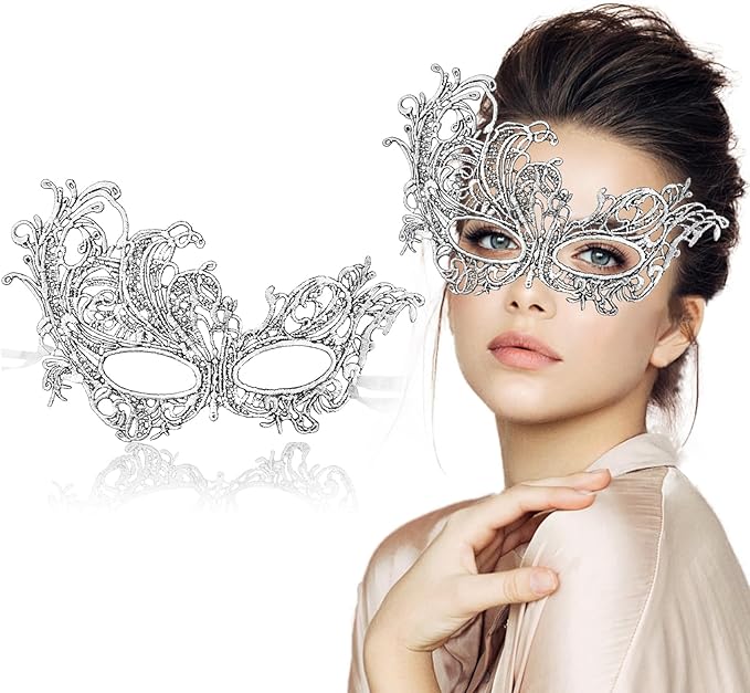 FunMular Masquerade Mask for Women Lace Masks Venetian Masquerade Party Costume Party Halloween Carnival Fit for Adults, Soft