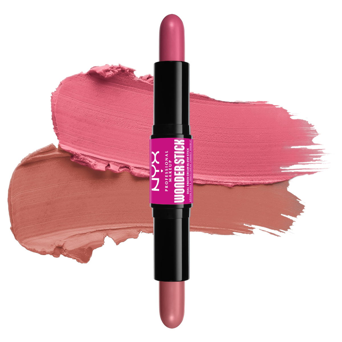 NYX PROFESSIONAL MAKEUP Wonder Stick Blush with Hydrating Hyaluronic Acid, Dual-Ended Cream Blush Stick - Light Peach & Baby Pin