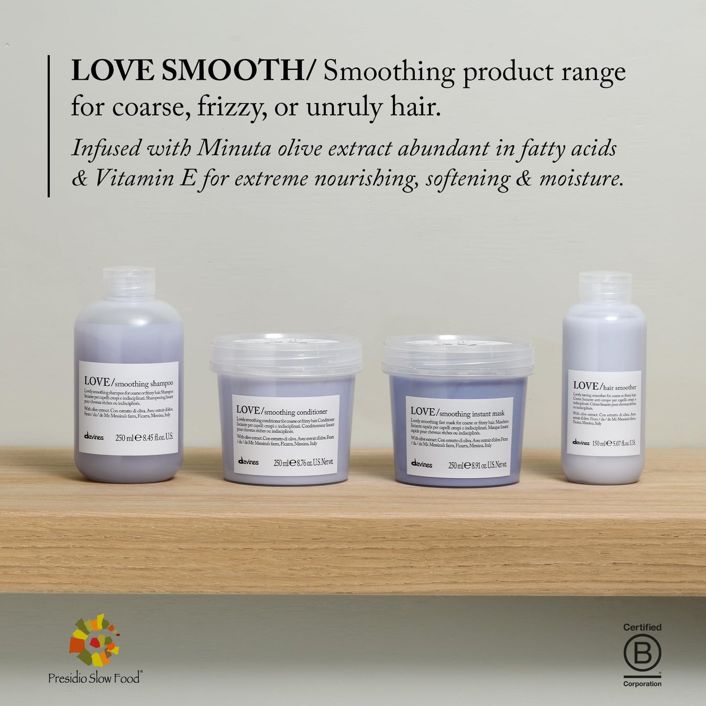 Davines LOVE Smoothing Perfector, Thermal Serum For Coarse Or Frizzy Hair, Tame And Nourish, 5.07 fl. oz.