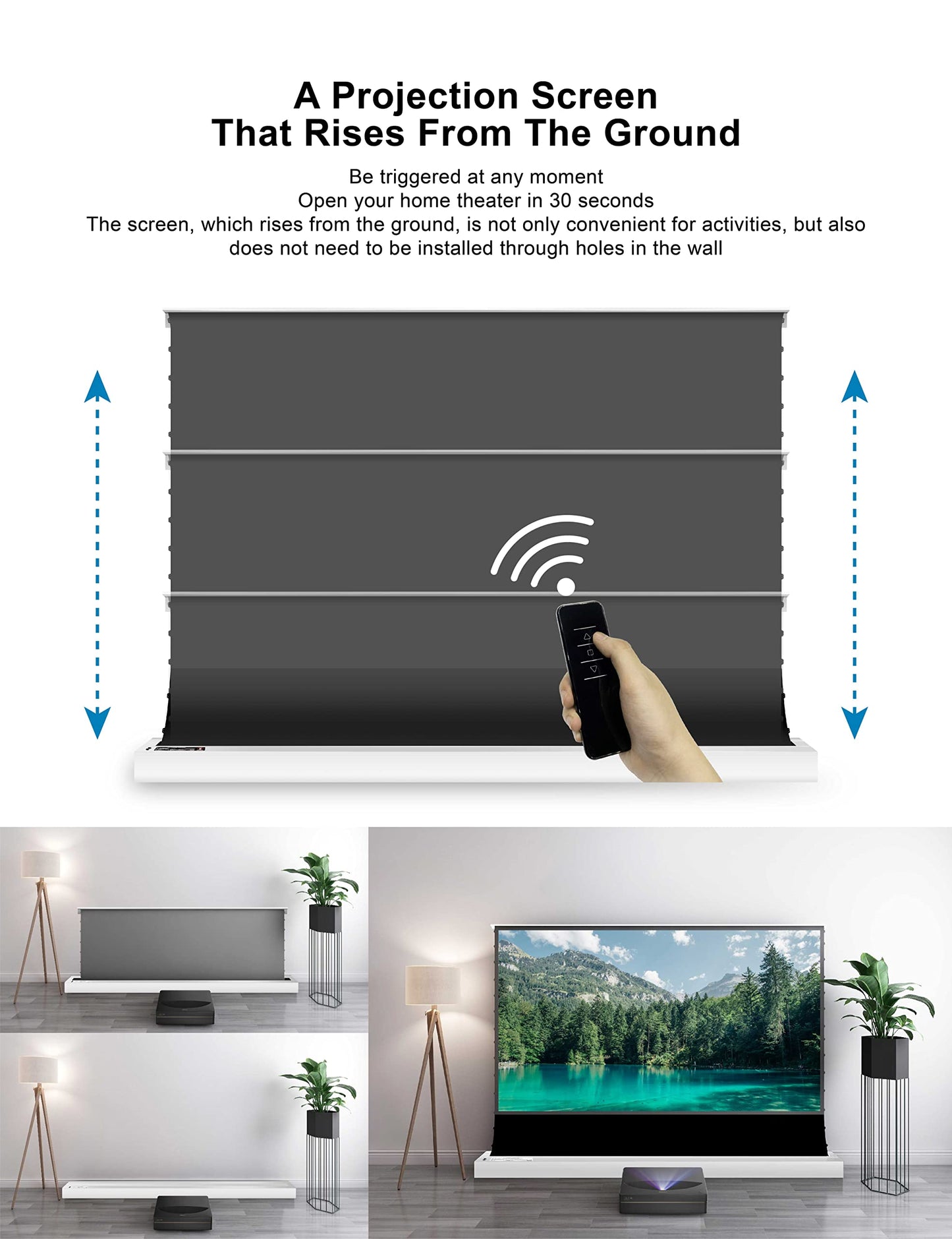 VIVIDSTORM Electric UST Projector Screen, Tensioned for Smooth Display, 4K/8K HDR Ready, Ideal for Home Theate,VWSDSTUST100H