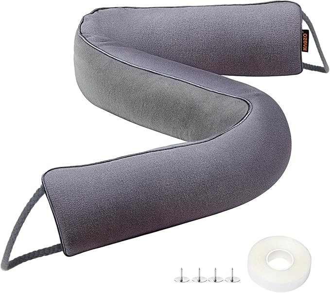 MAGZO Door Draft Stopper, 32 Inch Under Door Draft Blocker Noise Stopper, Weighted Wind Blocker Draft Guard for Bottom of Door, Gray