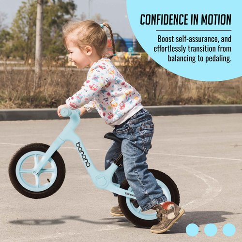 banana bike LT Balance Bike - Lightweight No Pedal Toddler Bike with Adjustable Handlebar and Seat - Bicycle for Kids Ages 2-5 - Design for Early Riding Skills Development - 20x35-Inch, Aqua Rider