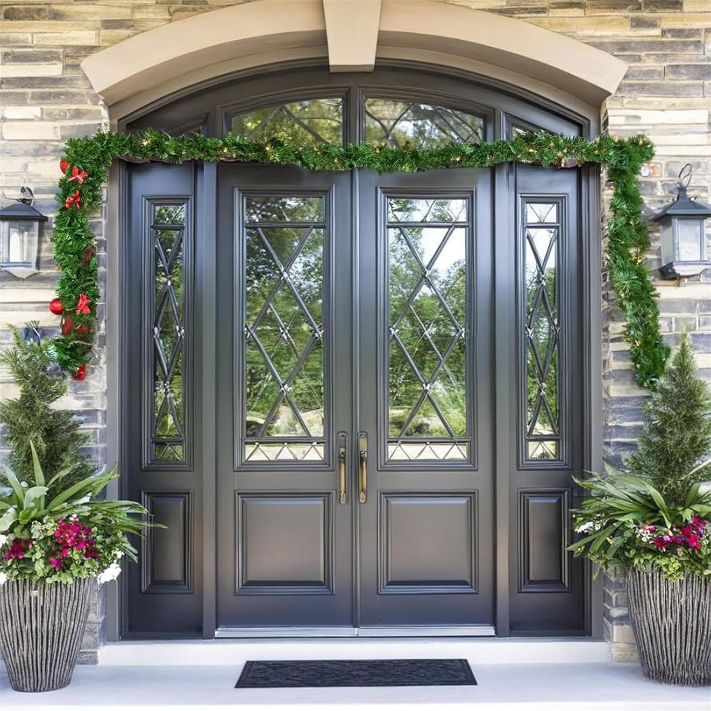Garland Hanger for Front Door | Adjustable Fits 32"- 80" Doors | Heavy-Duty Christmas Halloween Decoration Holder for Wreaths, Lights & More | No Screws, Drilling, Glue-Damage-Free