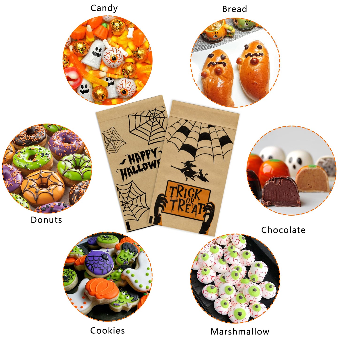 Halloween Treat Bags - 80PCS Candy Bags for Trick or Treating & Parties