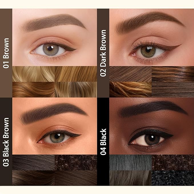 UCANBE 2-in-1 Eyebrow Pen & Gel Eyeliner Pencil – Microblading Eye Brow Pencil with Brow-Fection Angled Brush Tip + 1.5mm Ultra-Fine Eye Liner, Waterproof, Quick-Dry, Long Lasting (Black Brown)