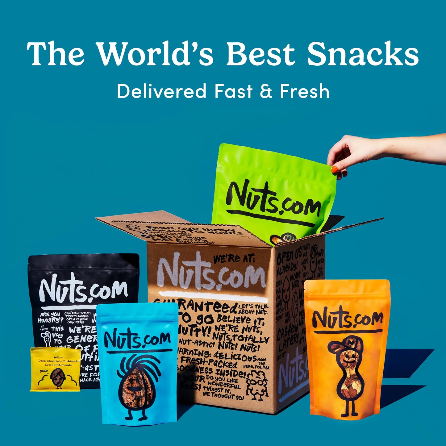 Nuts.com – Sweet and Salty Gift Tray for Summer and Festive Gifts — Healthy Snack Sampler Box, 1.25 Lbs of Roasted Cashews, Peanuts, Chocolate-Covered Raisins