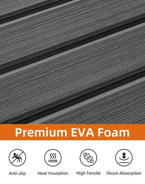 EVA Foam Boat Decking with 3M Adhesive Backing - 94.5"x31.1" Marine Carpet Faux Teak Sheet for Yacht, Fishing Boat, Kayak, Motorboat, RV Floor Helm Pad