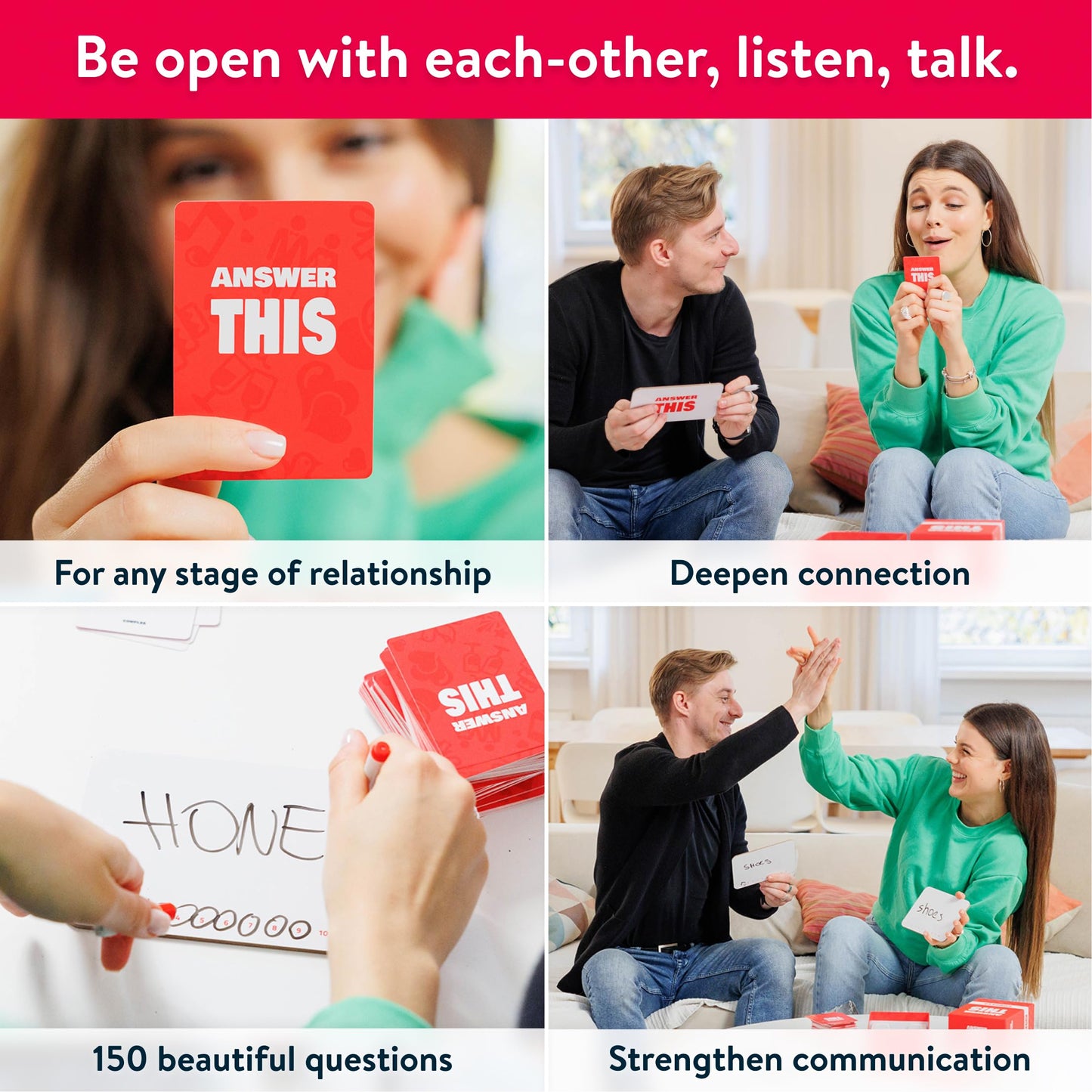 Answer This - Do You Really Know Your Partner? - Couples Game for Adults - 150 Fun & Interactive Conversation Cards for Date Night, Game Night or Valentines – Great Anniversary or Engagement Gift