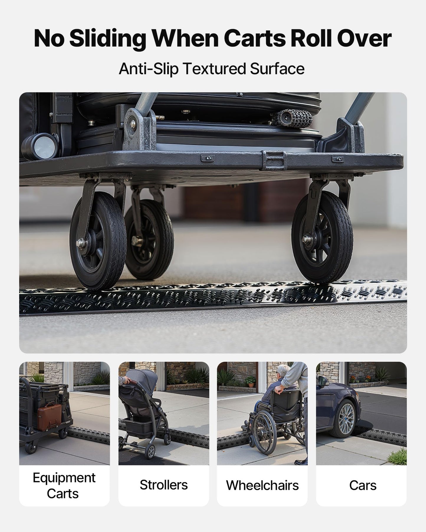 Vevor 3 Pack Drop Over Cable Cover, 2 Channel Heavy Duty Cable Hose Protector Ramp, 38.3 Floor Cord Cover, 17,500 Lbs/Axle Loa