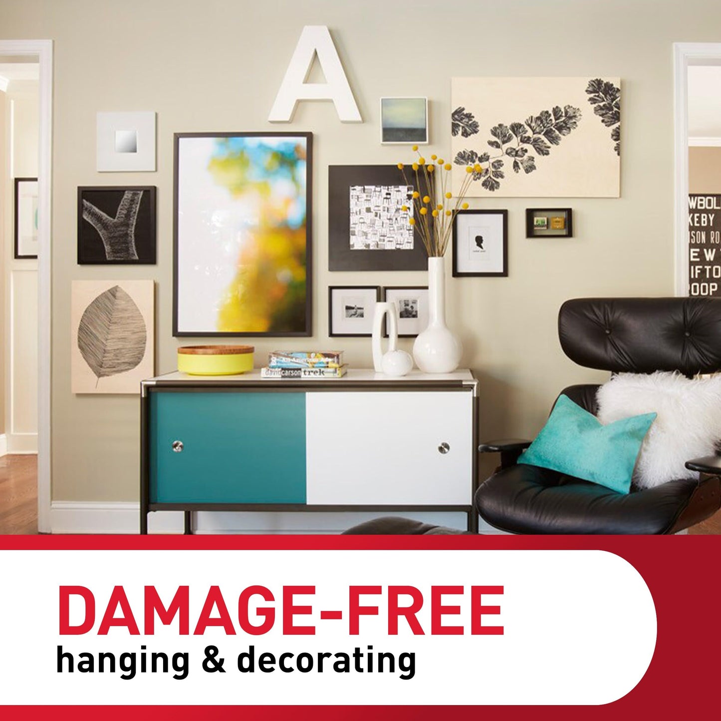 Command 20 lb XL Heavyweight Picture Hanging Strips 8 Pairs (16 Command Strips), Damage Free Picture Hangers, Heavy Duty Wall Hanging Strips for Home Decor, Black Adhesives