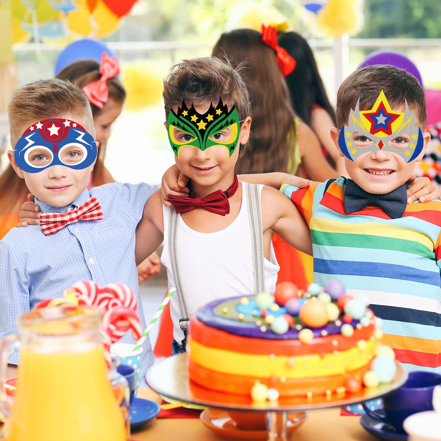 chiazllta 24 Packs Mask Your Own Super Theme Hero Masks Hero Craft Kits DIY Paper Masks Art Craft for Home Classroom Game Activities Party Favors