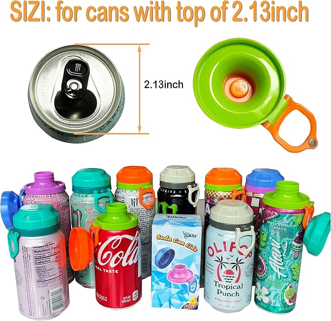4 Pack Magnetic Soda Can Lids – Reusable Airtight Can Covers, BPA-Free, Easy to Use, Keep Drinks Fresh & Bug/Dust Free, Fits Standard Cans, Great for BBQ, Beach & Party.