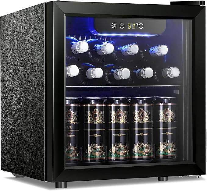 Antarctic Star 12 Bottle 48 Can Beverage Refrigerator Cooler - Mini Fridge Glass Door for Beer Soda Drinks or Wine,Freesta...