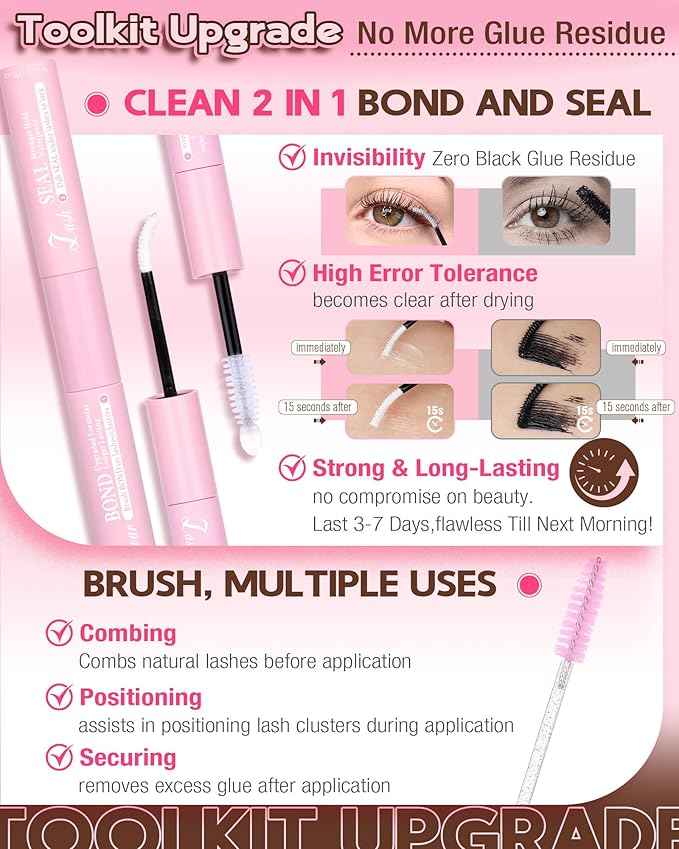 Brown Wispy Lash Clusters Kit Manga Eyelashes Clusters Natural Cluster Eyelash Extensions Kit Fairy DIY Lash Extension Anime C Curl Waterproof Individual Eye Lashes