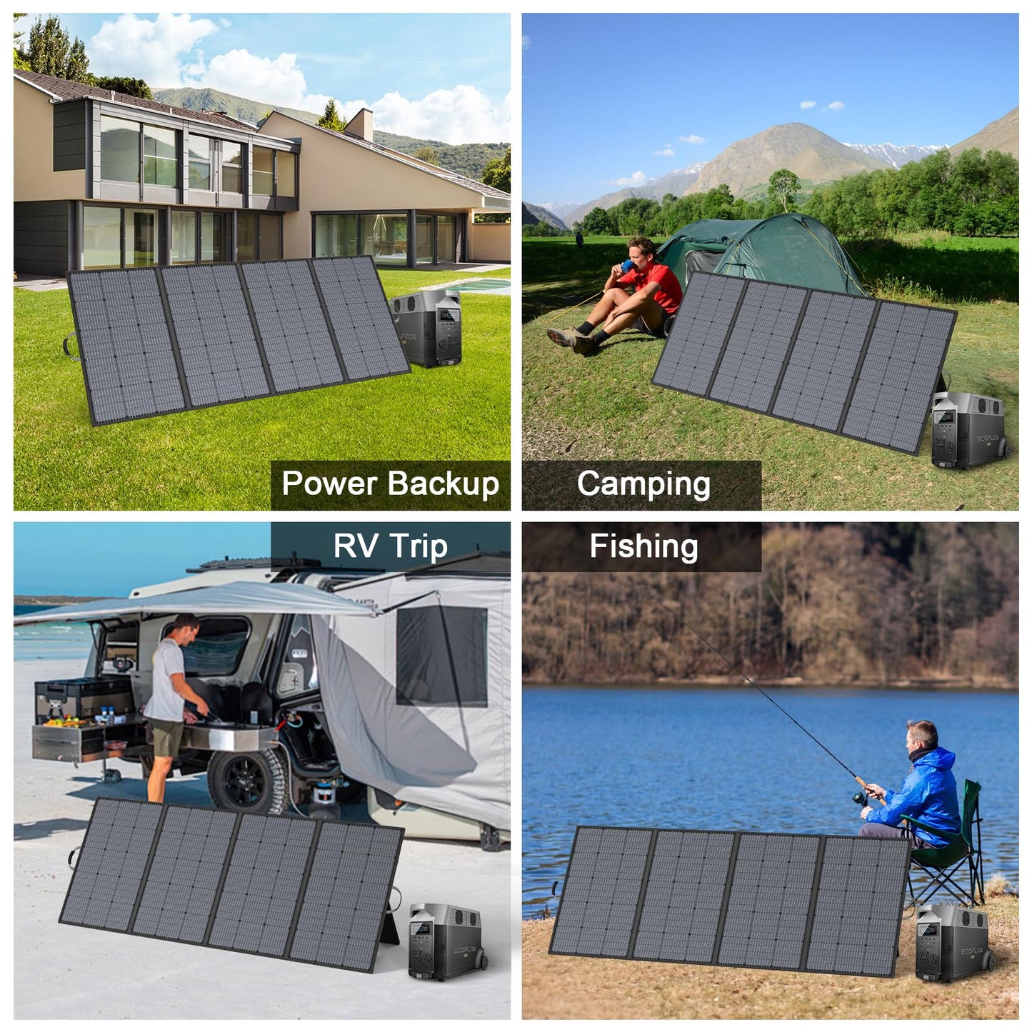 400W Portable Solar Panel, IP67 Waterproof Foldable Solar Charger, High 23.5% Efficiency for Outdoor Camping, Portable Power Station, RV