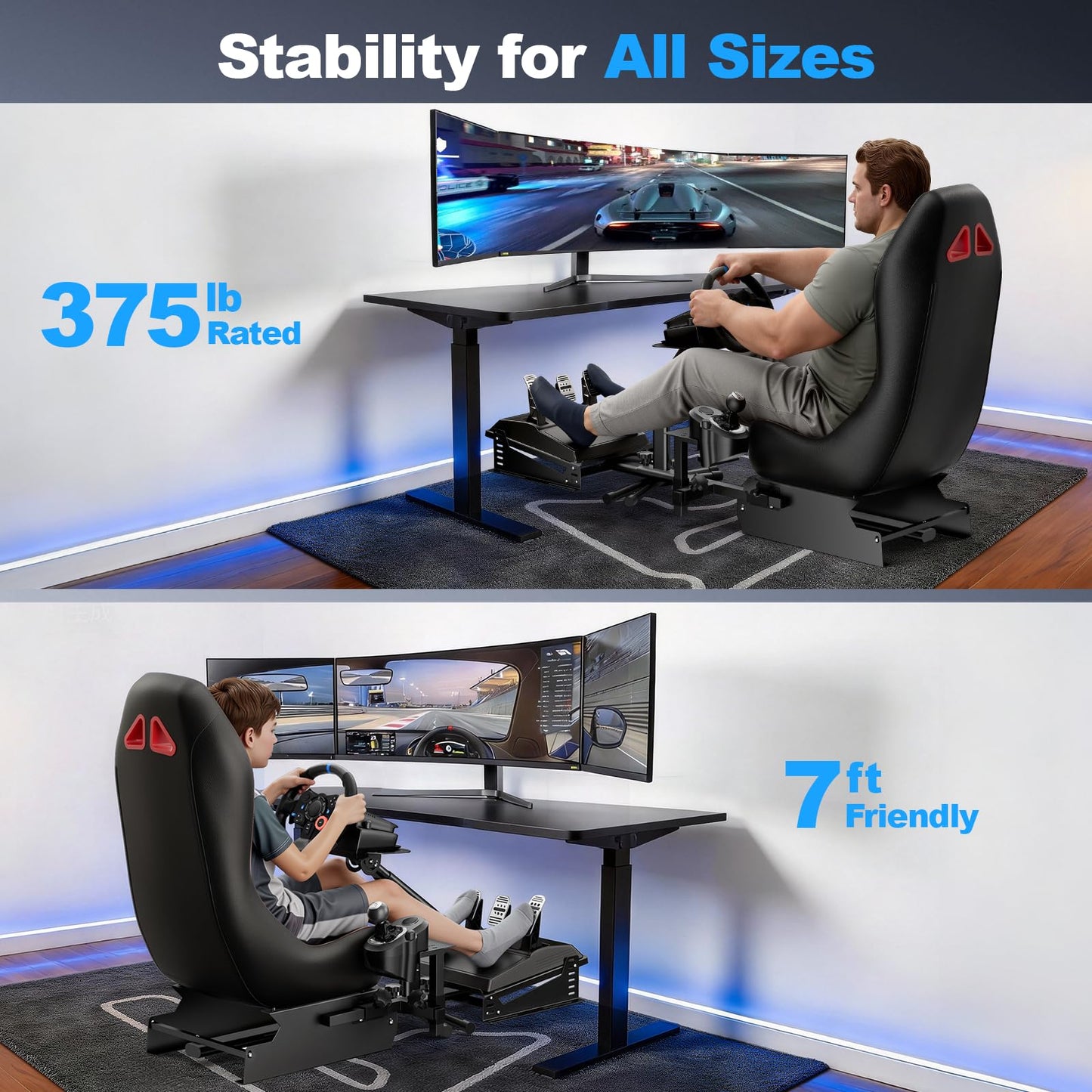 DIWANGUS Racing Simulator Cockpit with Reinforced Frame, Foldable Sim Racing Cockpit for Fanatec CSL DD, Logitech G29 G923 G920 G PRO RS50, MOZA R3 R21 R25 Thrustmaster, Fanatec, PS5, Xbox, PC