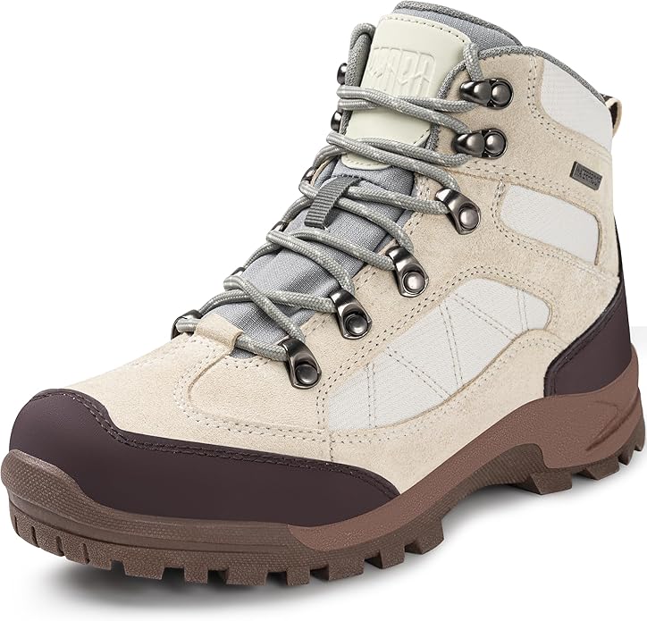 R CORD Womens Hiking Boots Breathable Hiking Boots Womens Waterproof Ankle Support Athletic Outdoor Non-slip Durable Hikin...