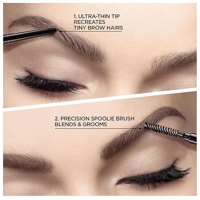 L'Oreal Paris Makeup Brow Stylist Definer Waterproof Eyebrow Pencil, Ultra-Fine Mechanical Pencil, Draws Tiny Brow Hairs and Fills in Sparse Areas and Gaps, Dark Blonde, 0.003 Ounce (Pack of 2)