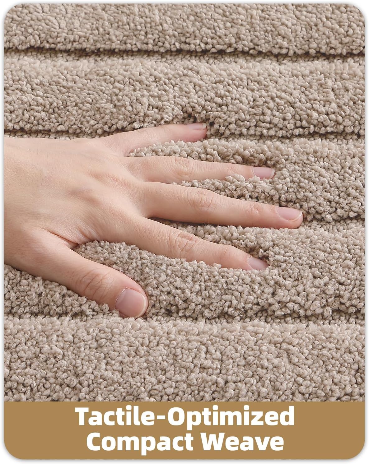 Color&Geometry Bathroom Rugs 36"x24" Non Slip with Rubber Backing,Absorbent Washable Bath Mat Quick Dry Bath Mat for Bathroom,Soft Bathmat Microfiber Plush Carpet for Bathtub and Shower Floor,Tan