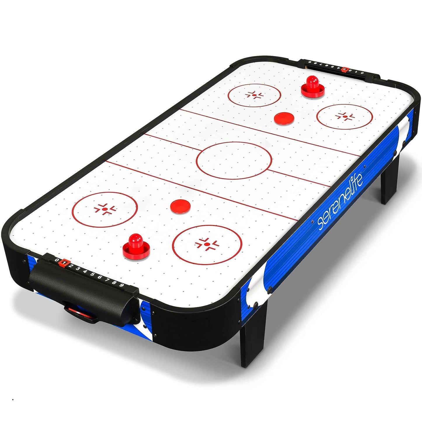 SereneLife 40" Air Hockey Game Tabletop, w/Fastest Game Play Upgraded 110v Motor, Built-in Score Tracker & Puck Dispenser, Accessories