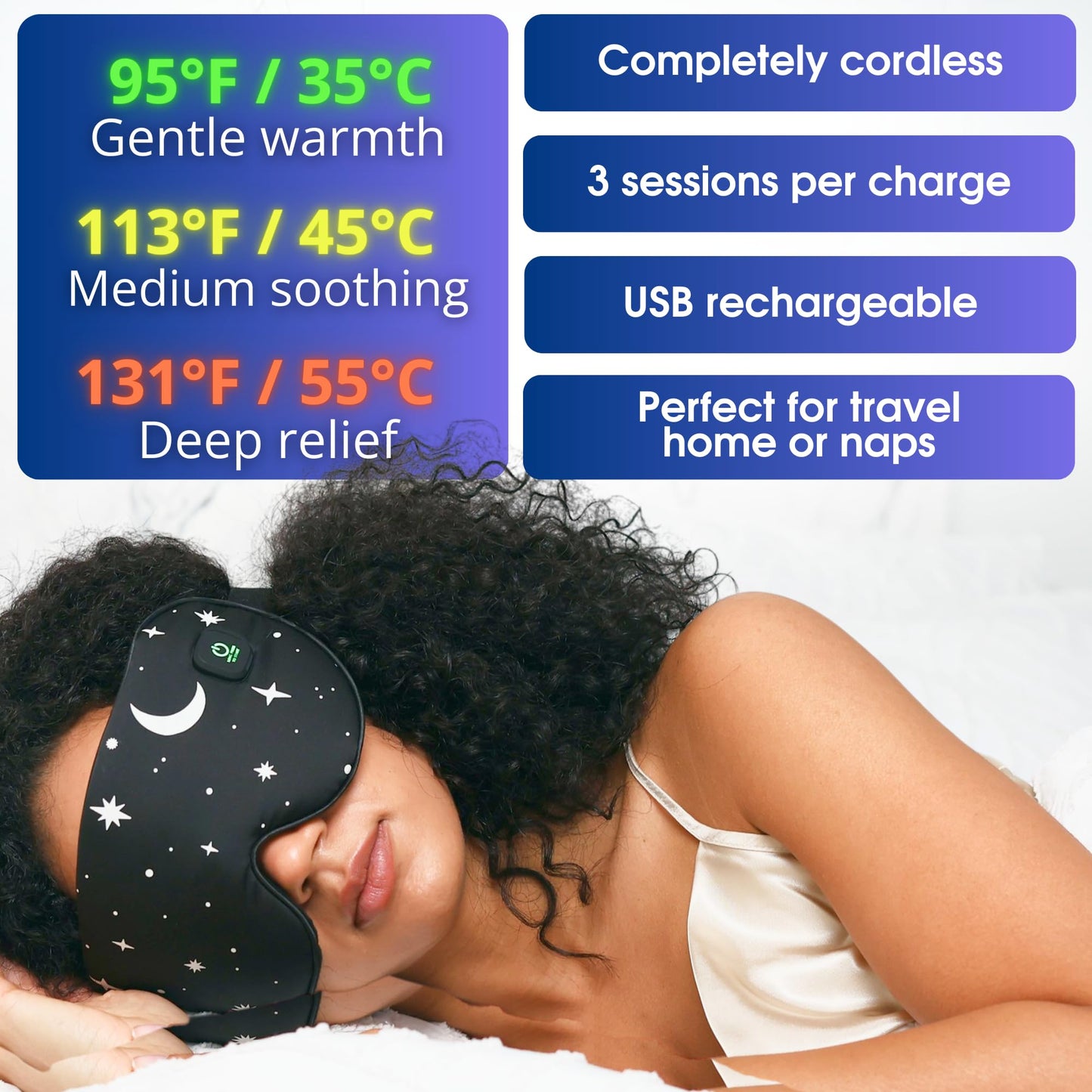 Heated Eye Mask – Warm Compress for Dry Eyes & Stye Eye Treatment – Weighted Heating Sleep Mask for Dark Circles and Puffiness, Migraine Relief Heat Steam Patches Products for Sleeping