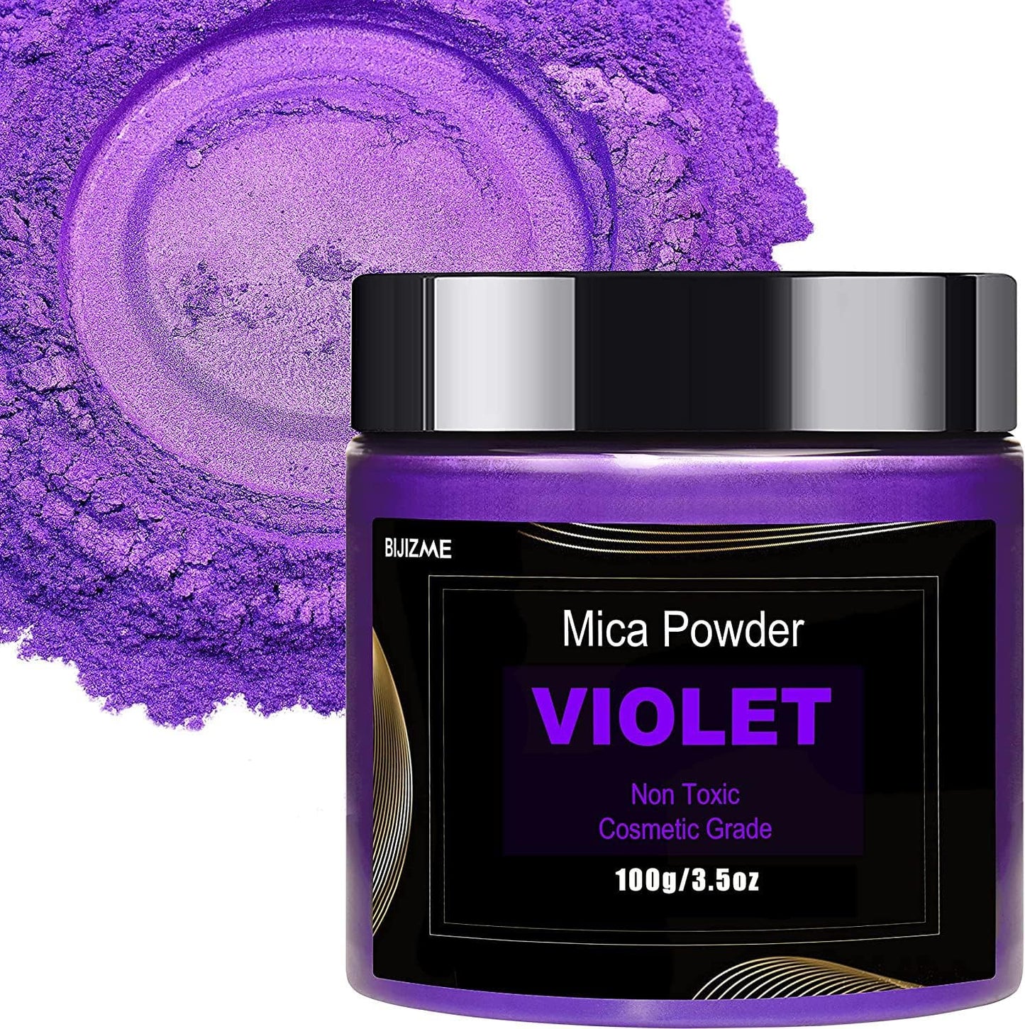 Violet Mica Powder Pigment (100g) -Cosmetic Grade Metallic Mica Powder for Epoxy Resin, Lip Gloss, Soap,Candle Making, Bath Bombs,Tumblers, Jewelry, Dyes, and DIY Crafting Projects(Violet, 3.5oz)