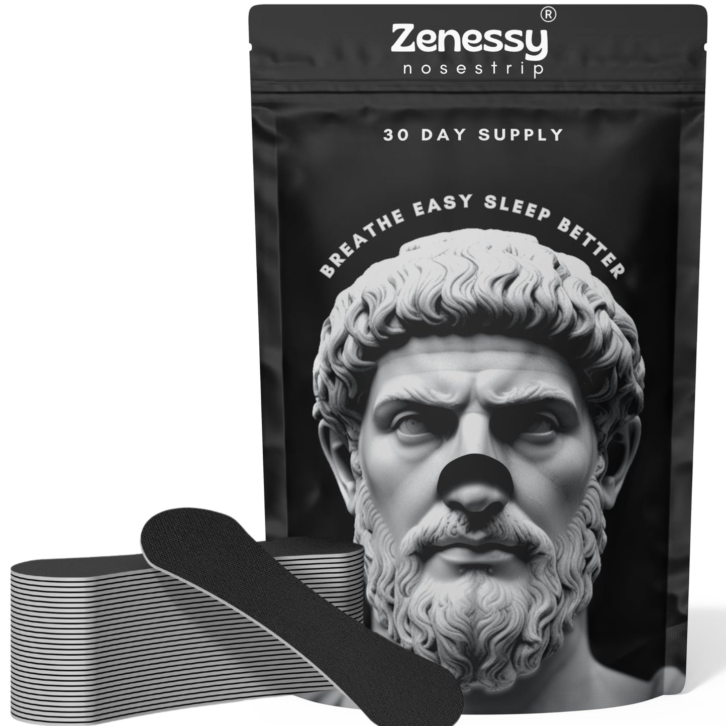 ZENESSY Nasal Strips (30 Count) – Extra Strength Anti-Snoring & Nasal Congestion Relief – Breath Better, Sleep Deeper – Comfortable & Drug-Free Nose Strips for Men and Women