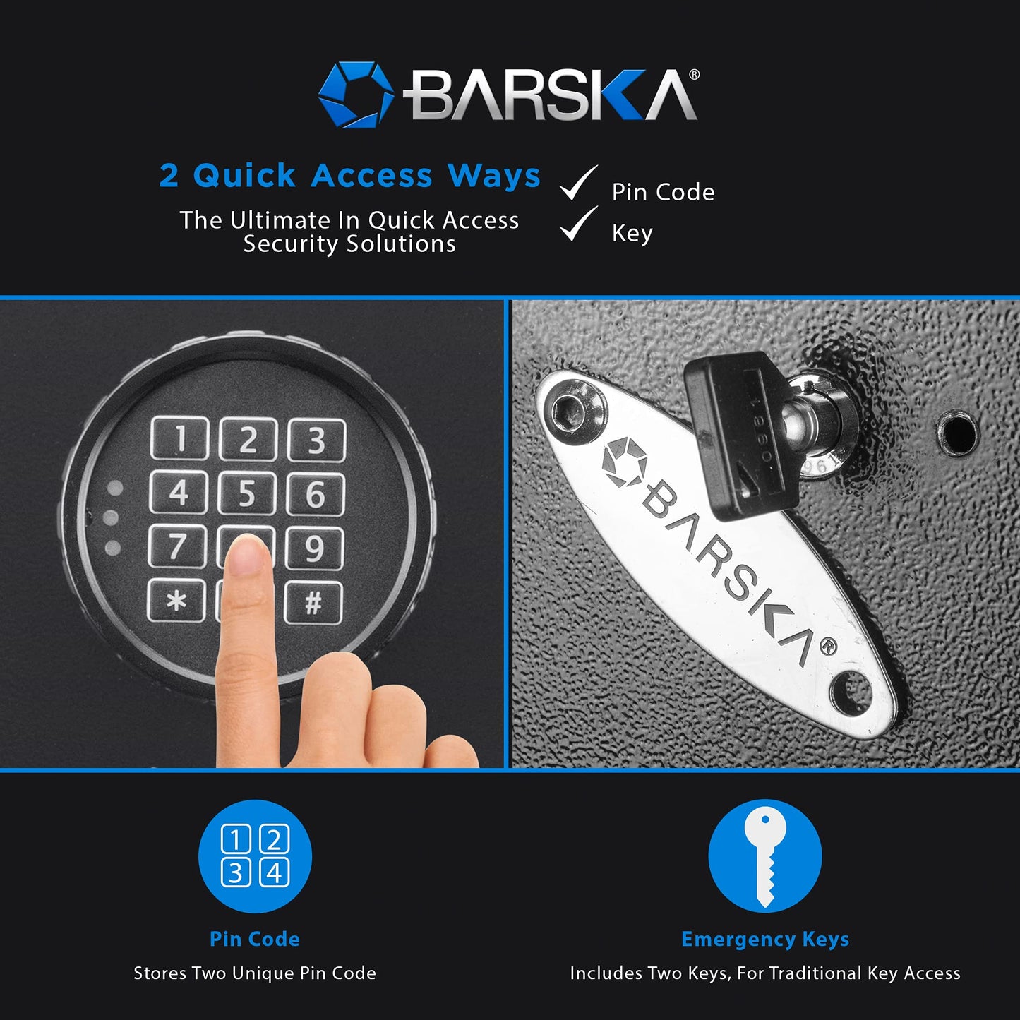 Barska 7.87 Cu Ft DOJ Certified Digital Keypad Rifle Safe – 14 Rifle & 2 Handgun Capacity, 3-Point Deadbolt, Anti-Pry Hinges, Silent Access, Backup Keys, Mounting Hardware