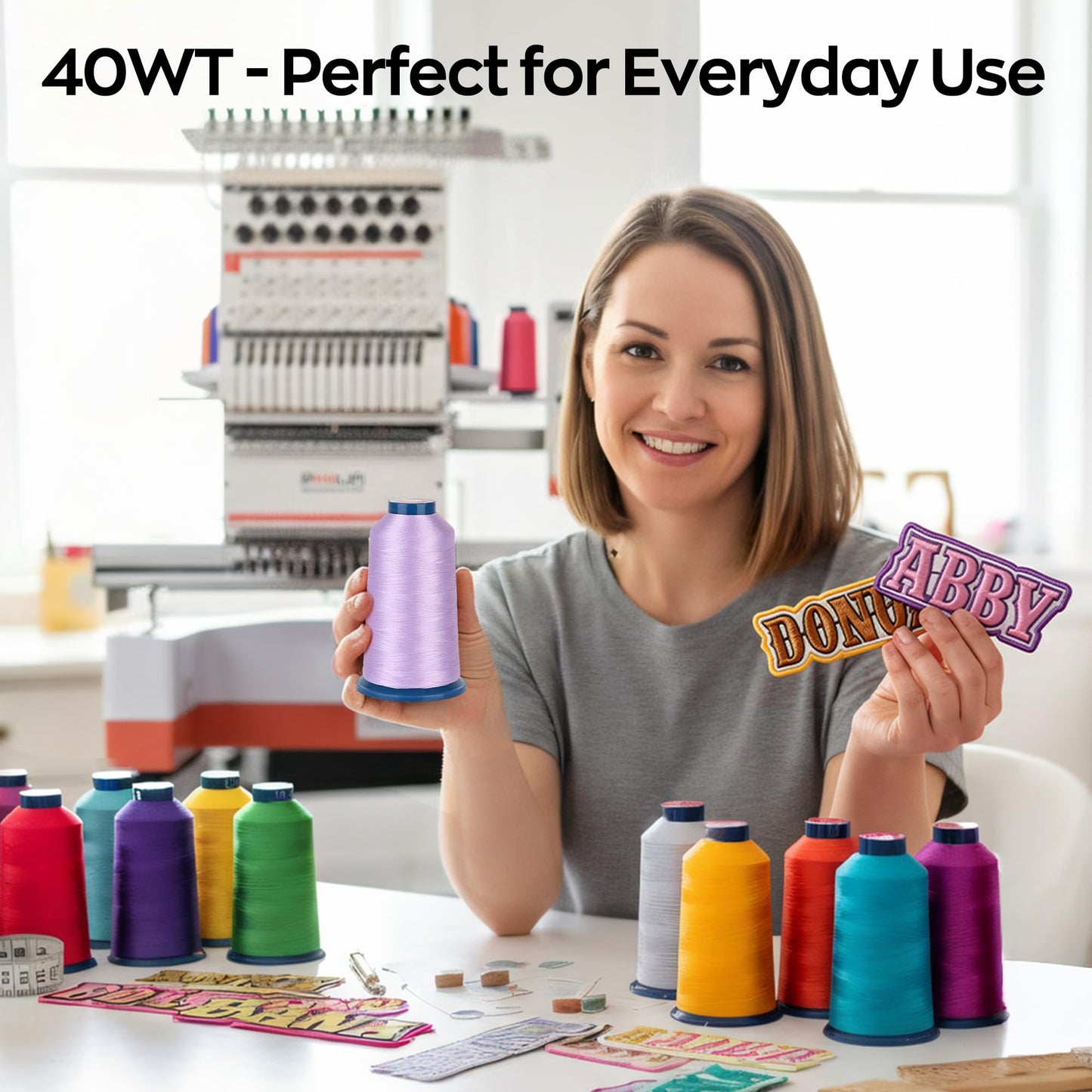 Poolin Embroidery Machine Thread Richword Selected 100 Colors 40WT (108D/2) Polyester Thread Kit Each Cone 4000M (4374Y)