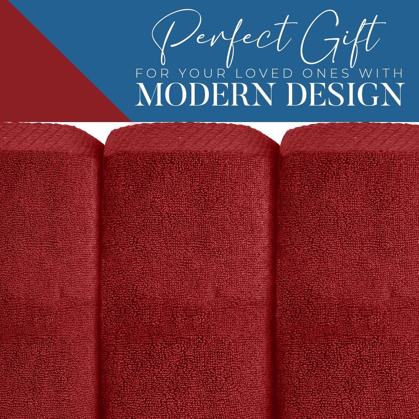 DAN RIVER Pack of 1 Bath Sheet 40x80 Inches, Luxury Large Towels Oversized for Bathroom, Absorbent Plush Towels - Red