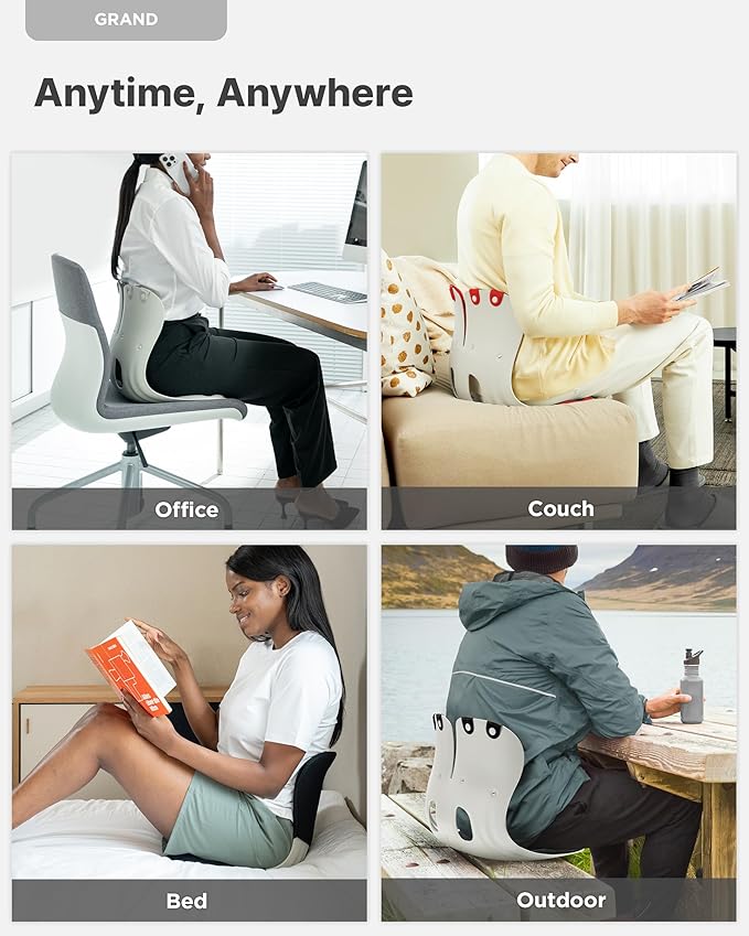 curble Grand(Extra Wide&Sturdy) Cover Set – Ergonomic Back Support Chair with Detachable Cover, Lumbar Support for Posture Correction & Lower Back Pain Relief, Perfect for Home & Office(Set Black)