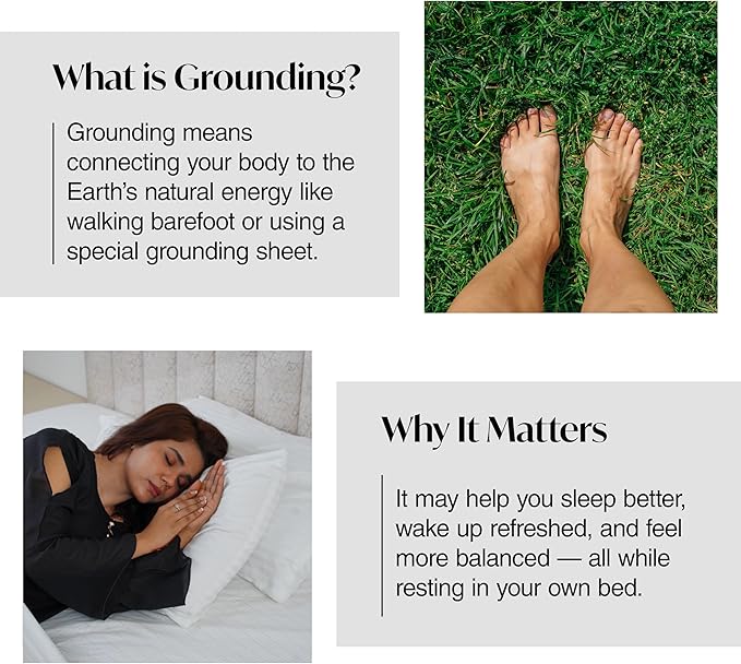 Grounding Sheets Queen Size 60x80x13.5 Inches, Organic Cotton with Silver, White Grounded Sheets Queen Size for Overall Improved Wellbeing, with 15 ft Grounding Cord
