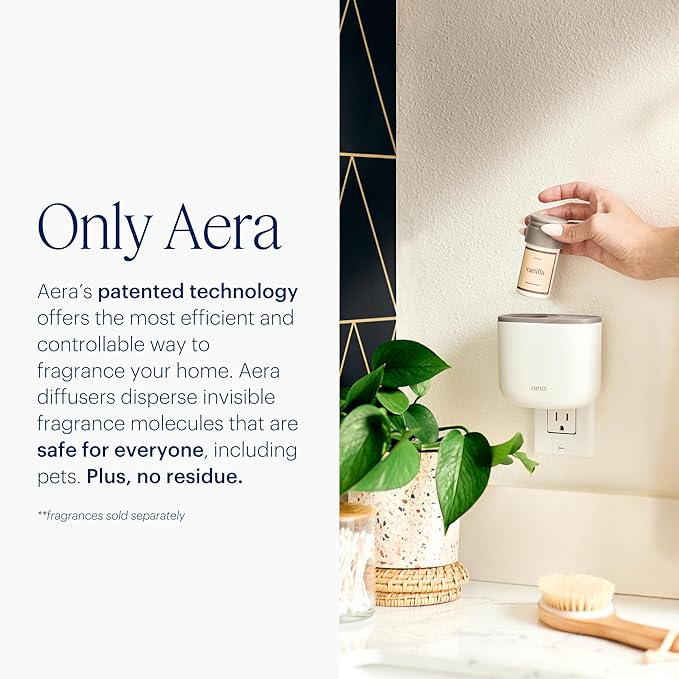 Aera Mini Home Fragrance Diffuser and Mini Moondance Scent Refill Bundle - for Rooms 100-500 Sq Ft - Alexa Compatible, Hypoallergenic, Family and Pet Safe, App Controlled