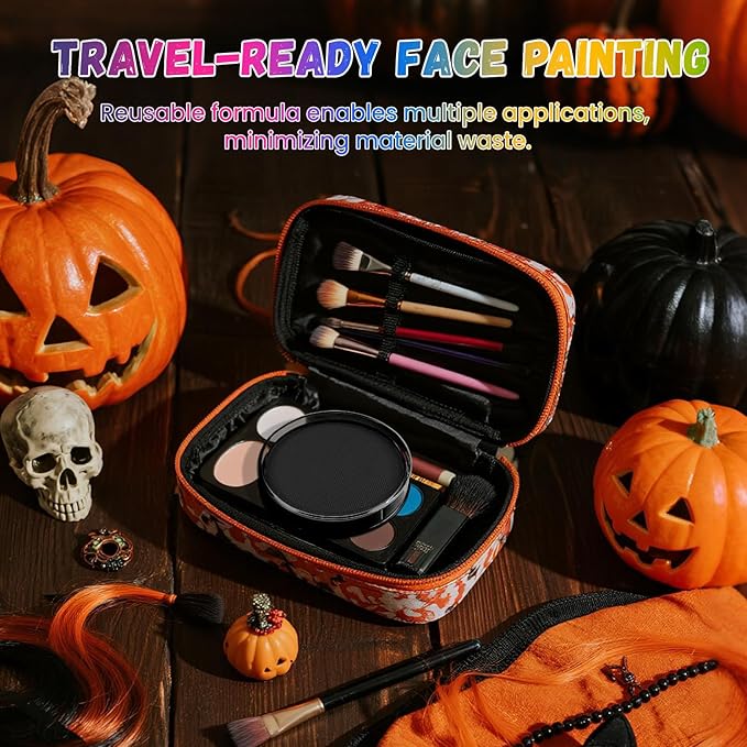 Black Face Paint, Water Based Facepaint, Non Toxic Black Body Paint, High Pigment Face Painting for Halloween, Easter, Costume, Cosplay, Clown Makeup 1.06 Oz.