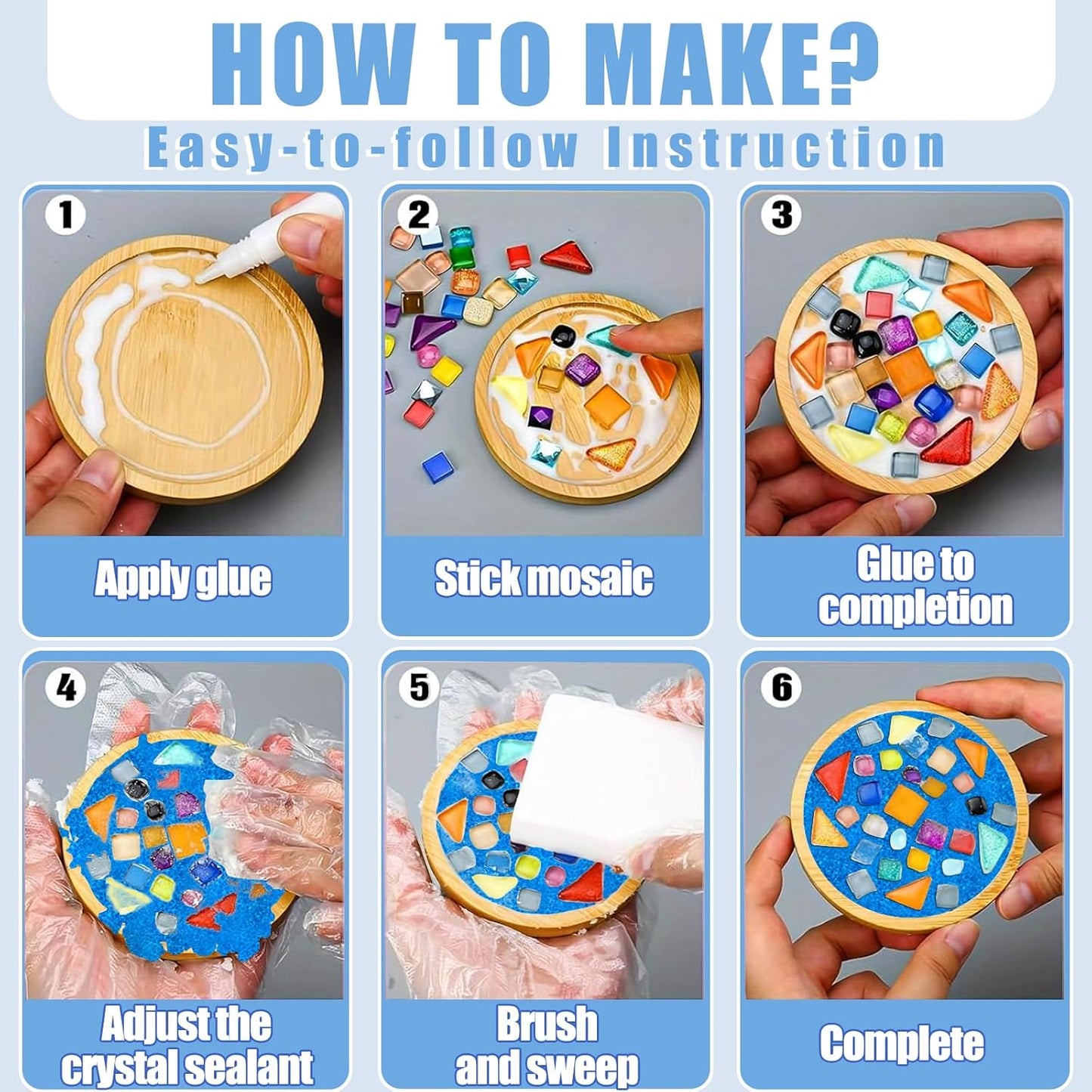 Mosaic Crystal Grout, Mosaics Tile Tools, Mosaic Tile Accessories – Essential for Handmade Grouting and Perfect for DIY Craft Projects (Blue, 4.5oz)