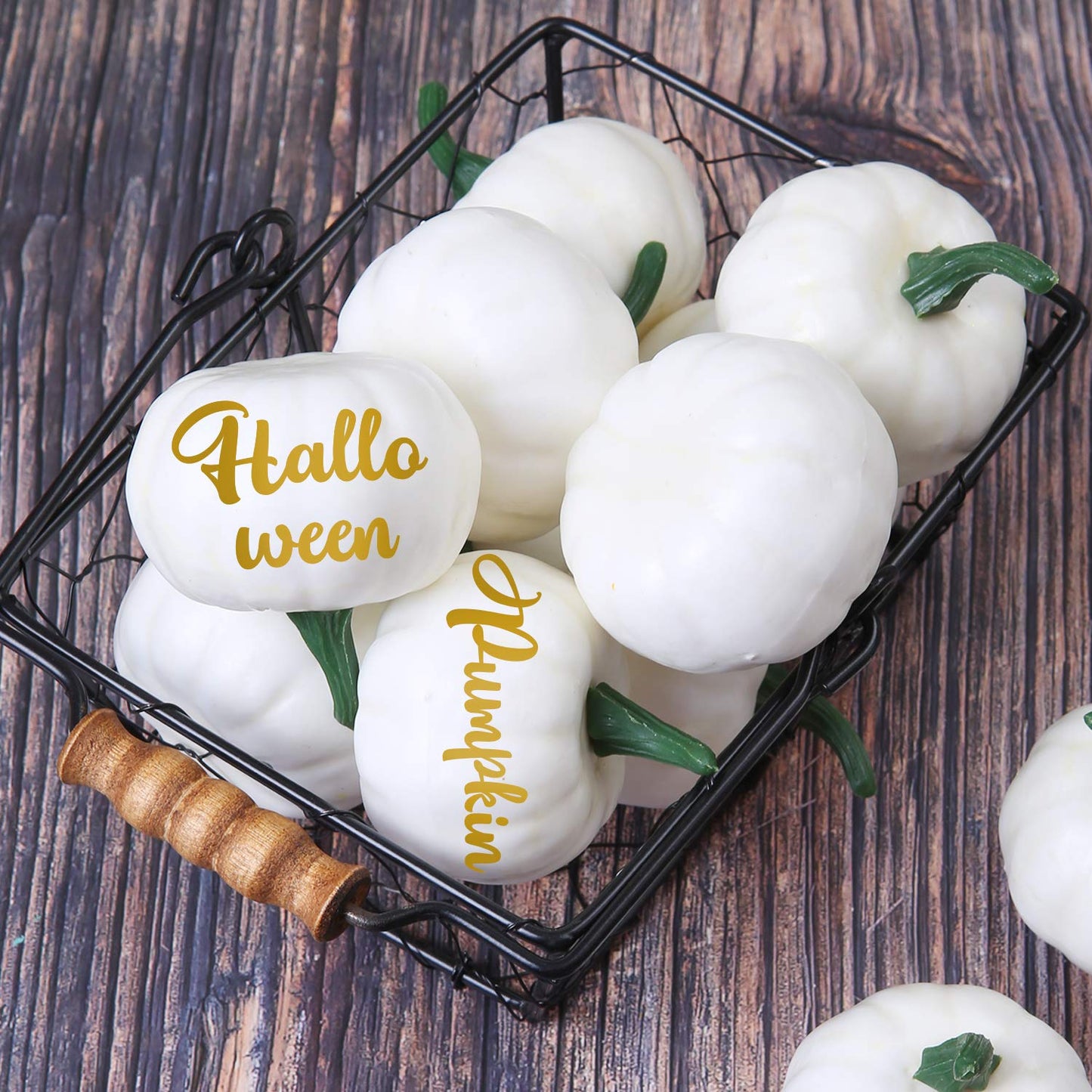 Elcoho 16 Pack Small Artificial Lifelike Pumpkin Fall Harvest Mini Pumpkins for Home Garden, Fall Harvest Decor, Thanksgiving or Halloween Decoration